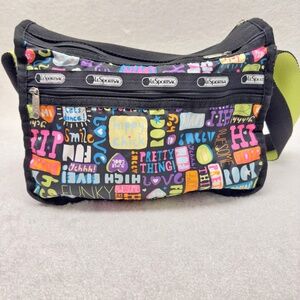 LeSportsac Deluxe Everyday Bag Retro Fun Bright Words